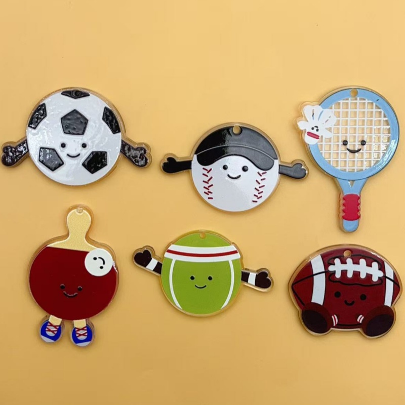 Badminton Date - 10 Stück Acryl Rugby Fußball Badmintonschläger
