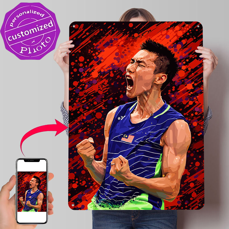 Badminton House - Badminton-Spieler Feiert Siegreiches Ergebnis 3D-Gedrucktes Textur-Poster