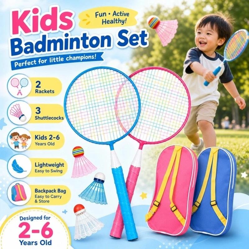 2 Stück Kinder-Badmintonschläg – Badminton League Bewertung und Preis